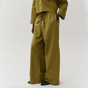 Wide-leg Linen Blend Pants